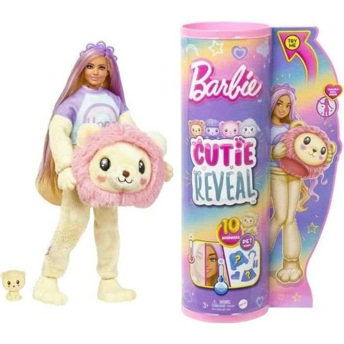 BARBIE CUTIE REVEAL LION - BARBIE - HKR06 - POUPEE MANNEQUIN BARBIE