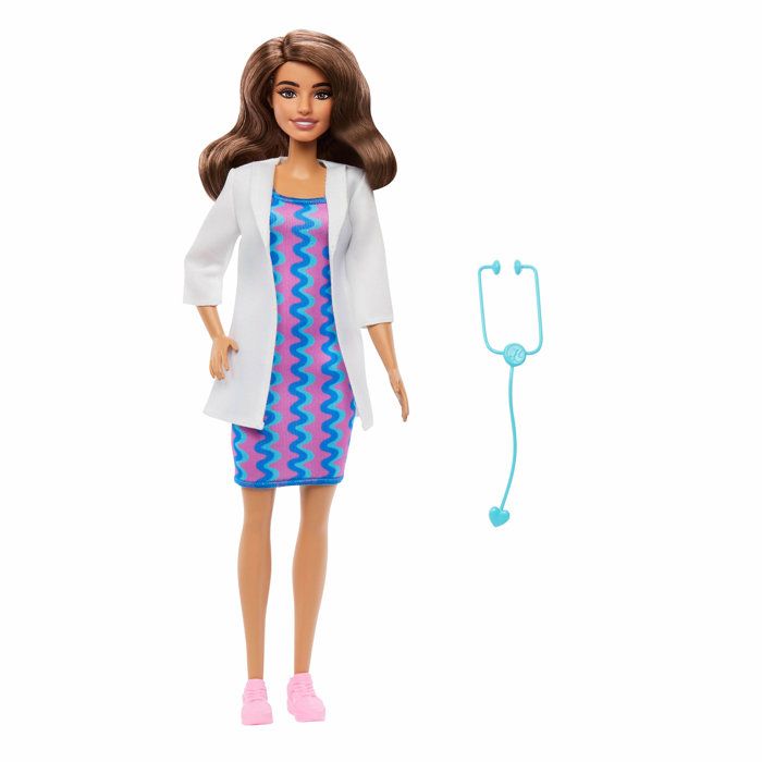 Coffret Docteur Barbie JKF76 – Poupée avec Stéthoscope et Tenue Amovible