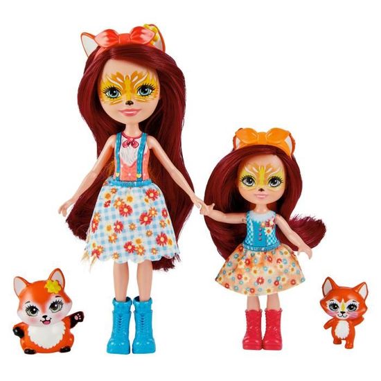 MATTEL Coffret de 3 mini-poupées Enchantimals + animal : Mouton, Paon et  lapin pas cher 
