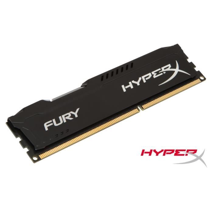 Vente Memoire PC HyperX FURY Black DDR3 4Go, 1333MHz CL9 240-pin DIMM - HX313C9FB/4 pas cher