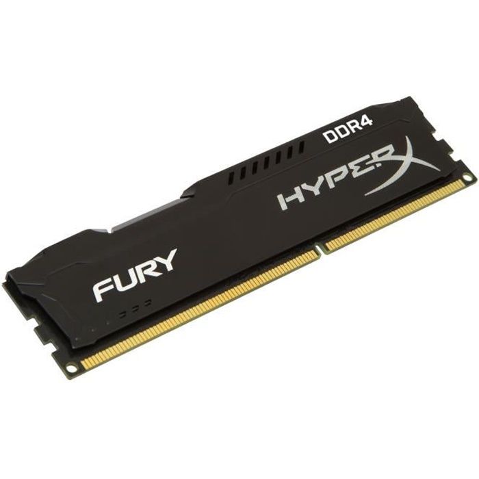 Top achat Memoire PC HyperX FURY Black DDR4 4Go, 2400MHz CL15 288-pin DIMM XMP - HX424C15FB/4 pas cher