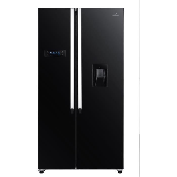 Réfrigérateur américain 513L No Frost avec distributeur eau et glaçons -  DeRosso - noir   - Shopping et Courses en ligne, livrés à  domicile ou au bureau, 7j/7 à la Réunion