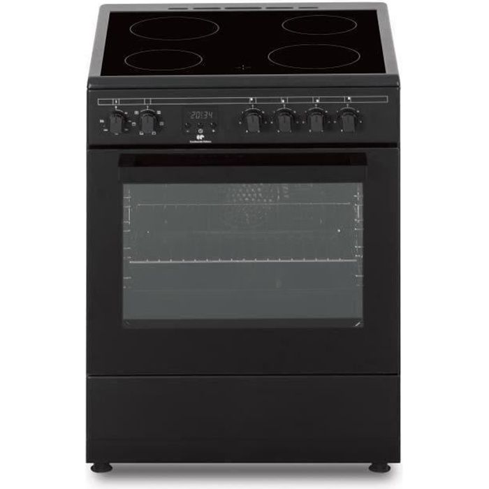 Cuisinière vitrocéramique CONTINENTAL EDISON CECV60FCB - 4 feux - L58,8 xP61 xH83 cm - Noir