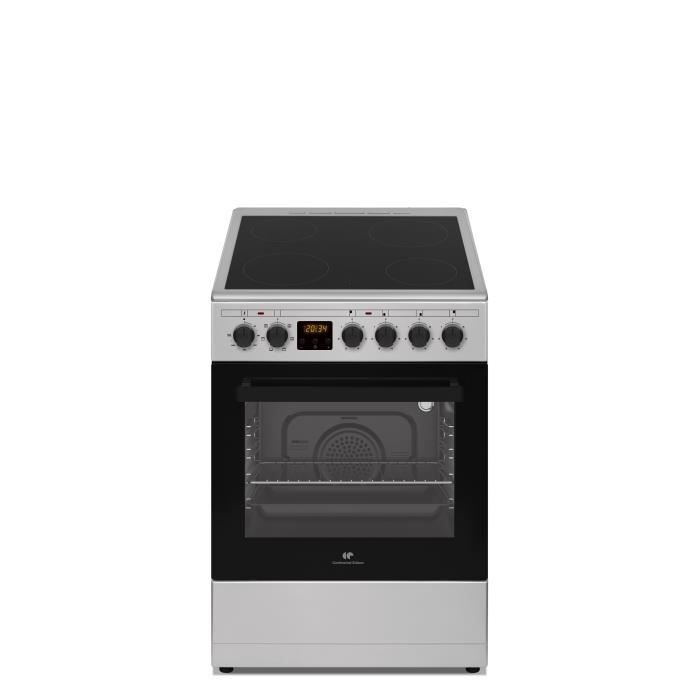 Cuisinière vitrocéramique CONTINENTAL EDISON CECV50FCS - 4 feux - L49,8 x H86 xP67 cm - Silver