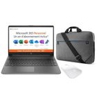 PC Portable HP 15s-fq0024nf - Windows 11 - 15,6" FHD - Celeron N4120 - RAM 4Go - Stockage 128Go SSD - AZERTY + Sacoche + Souris