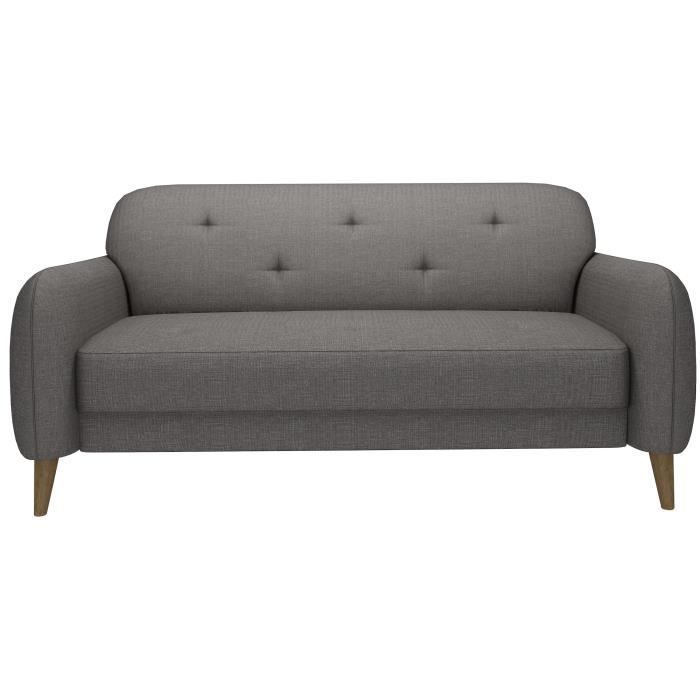 Finlandek Canapé Droit Fixe Viisto 23 Places Tissu Gris Clair Scandinave L 164 X P 86 Cm