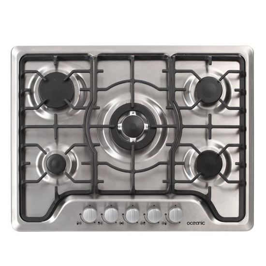 OCEANIC CTG5FIX Table de cuisson Gaz5 foyersL68xP51,5cmRevêtement