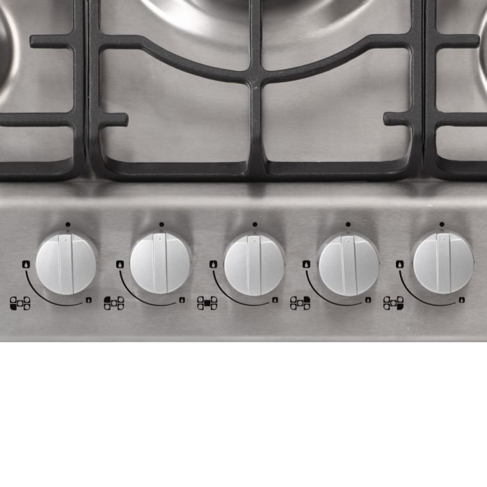 OCEANIC CTG5FIX Table de cuisson Gaz5 foyersL68xP51,5cmRevêtement InoxColoris inox