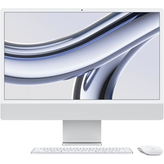 Apple - 24" - iMac Retina 4,5K (2023) - Puce Apple M3 - RAM 8Go - Stockage 256Go - GPU 8 coeurs - Argent