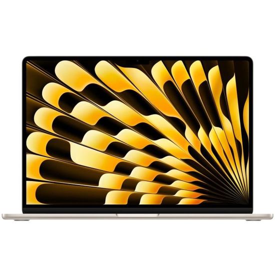 Apple - 15" MacBook Air M3 (2024) - RAM 8Go - Stockage 256Go - Lumière Stellaire - AZERTY
