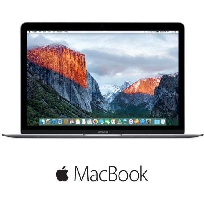 Vente PC Portable Apple MacBook - MLH72FN/A - 12" Retina - 8Go de RAM - OS X El Capitan - Intel Core m3 - Disque Dur 256Go - Gris Sidéral pas cher