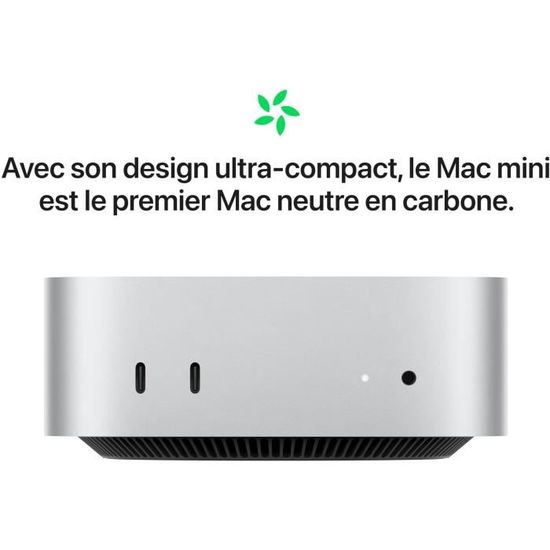 Apple - Mac mini (2024) Puce Apple M4 - RAM 16Go - Stockage 512Go