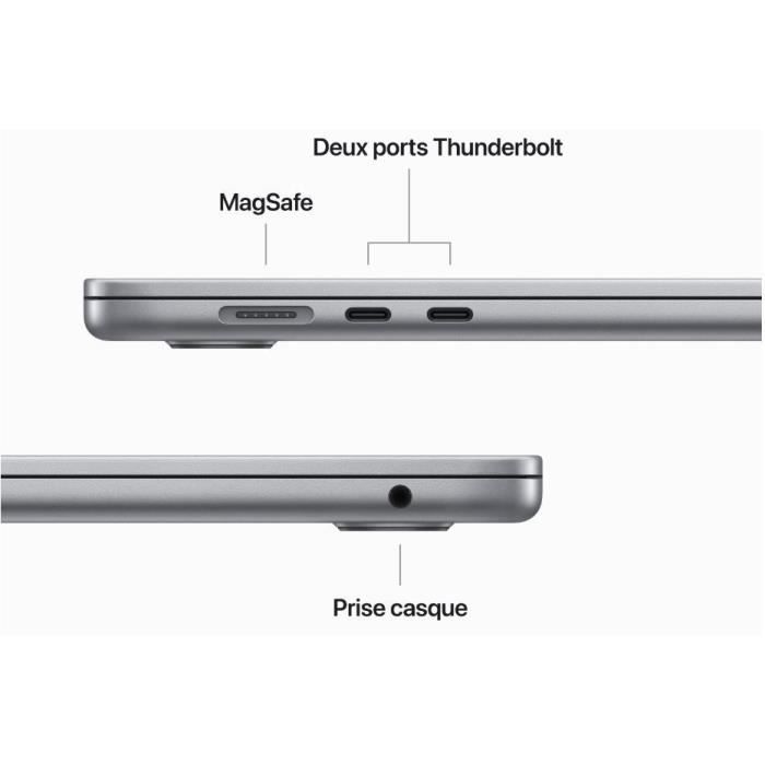MacBook Air 13 Puce M2, 8 Go RAM, 512 Go SSD Gris Sidéral