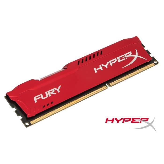 Vente Memoire PC HyperX FURY Red 4Go DDR3 1333MHz CL9 DIMM pas cher