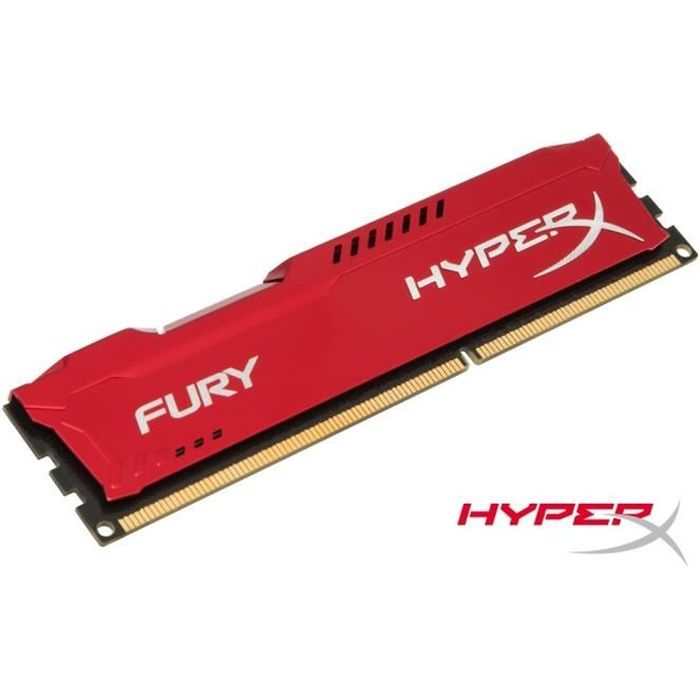 Vente Memoire PC HyperX FURY Red DDR3 8Go, 1866MHz CL10 240-pin DIMM - HX318C10FR/8 pas cher Vente Memoire PC HyperX FURY Red DDR3 8Go, 1866MHz CL10 240-pin DIMM - HX318C10FR/8 pas cher