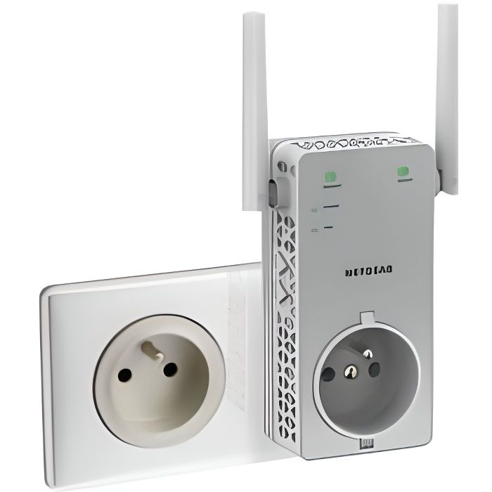 NETGEAR Répéteur WiFi EX3800 AC750 WiFi Booster Prise de Courant Intégrée Compatible toutes Box