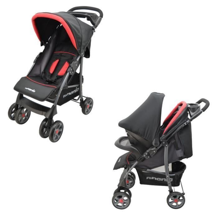 Destockage NANIA Poussette Canne L g re TS Champion Duo Black Red