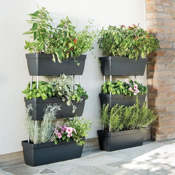 Deroma Trio de Jardinière Enjoy à réserve d'eau - 28,8 L