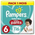 PAMPERS 116 couches Baby-Dry Pants Taille 6 15kg+ Pack 1 Mois + SENSITIVE 52 lingettes bébé OFFERTES-1