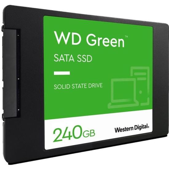 WESTERN DIGITAL - Green - Disque SSD Interne - 240 Go - 2,5" - WDS240G3G0A