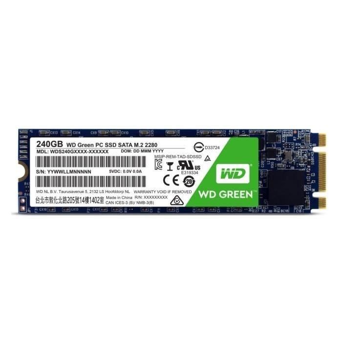 Top achat Disque SSD Western Digital SSD Green WDS240G1G0B - 240 Go - M.2 - 2280 WDS240G1G0B pas cher Top achat Disque SSD Western Digital SSD Green WDS240G1G0B - 240 Go - M.2 - 2280 WDS240G1G0B pas cher