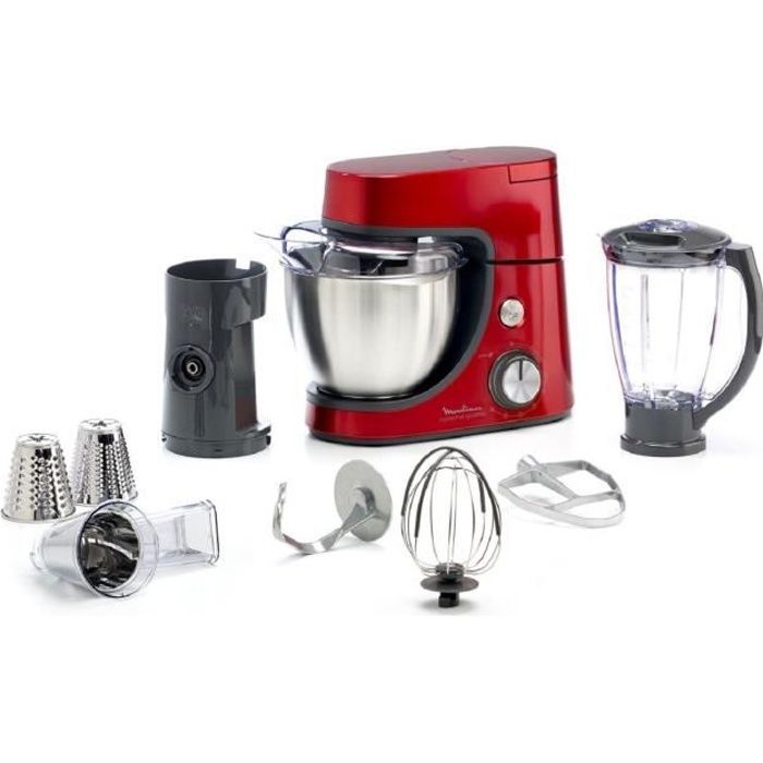 MOULINEX QA512G10 Robot pâtissier MGC + 2 accessoires - Rouge