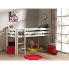 Lit enfant mezzanine en pin massif - VIPACK - Charlotte - Vernis blanc - Coins arrondis