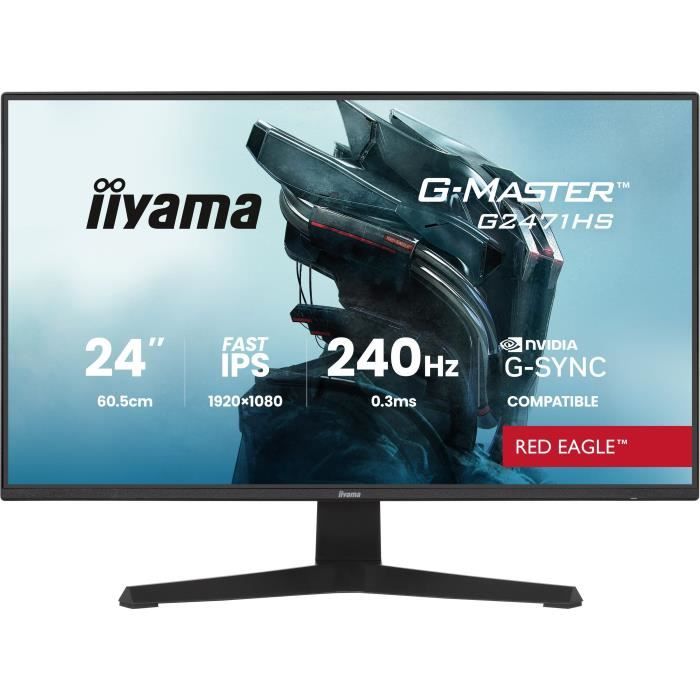 Ecran PC Gamer - Iiyama - 23 8 - Fhd - 240Hz - Dalle Ips - 0.3Ms - G-Master Red Eagle