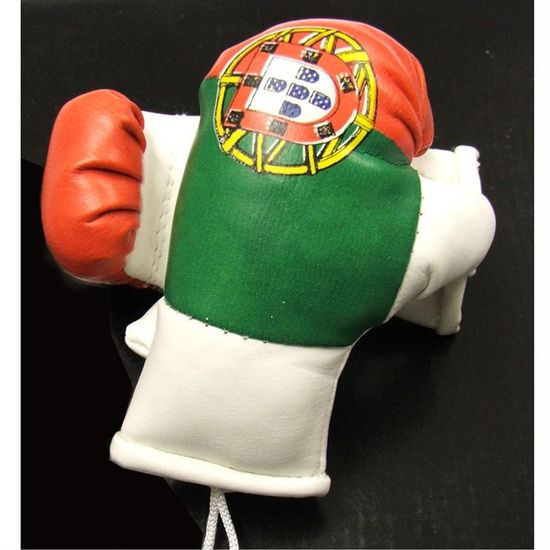 Mini Gants De Boxe Drapeau Portugal En Cuir - 9cm, Décoration Voiture, Maison Ou Bureau