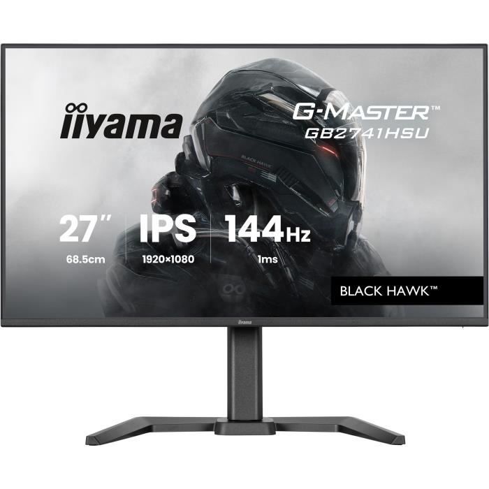Ecran PC Gamer - IIYAMA - 27 - 144Hz - Dalle IPS - 1ms - Réglable en hauteur - G-Master Black Hawk