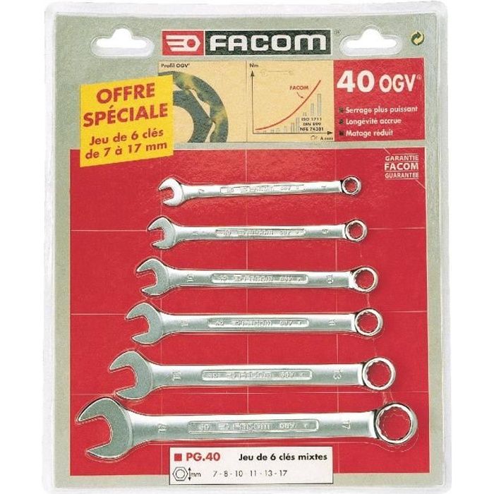 FACOM Jeu 6 clés OGV mixtes à reprise rapide - Cdiscount Bricolage