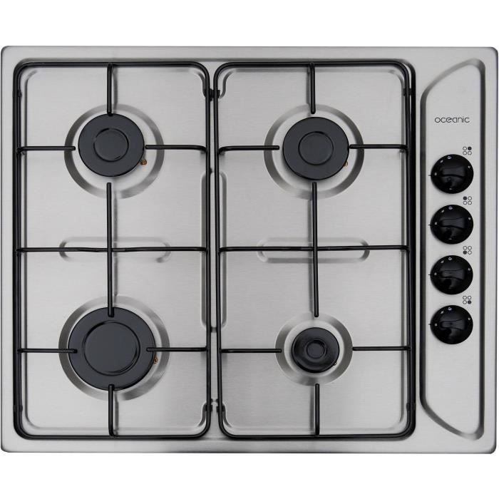 Plaque de cuisson gaz OCEANIC 4 foyers L58 x P50 cm OCEACTG4X Inox
