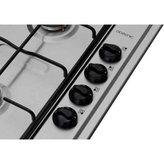 Plaque de cuisson gaz OCEANIC 4 foyers L58 x P50 cm OCEACTG4X Inox