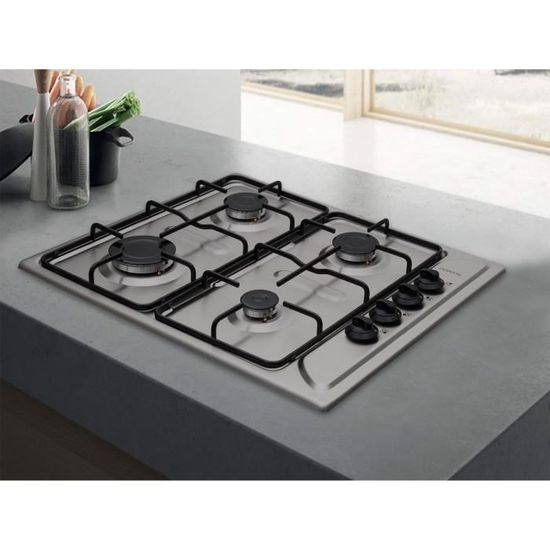 Plaque de cuisson gaz OCEANIC 4 foyers L58 x P50 cm OCEACTG4X Inox