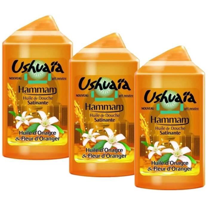 Ushuaia Gel douche hammam huile d'orange 250 ml (Lot de 3
