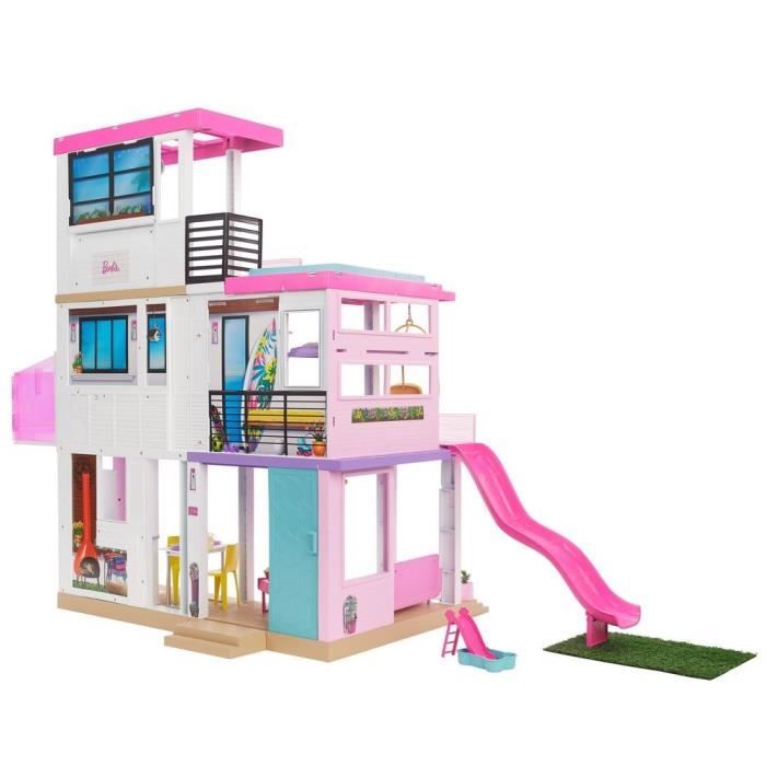 Barbie - Coffret maison de rêve Barbie, 3 niveaux, lumières et sons et + de  75 accessoires - Accessoire Poupée Mannequin - Dès 3 - Cdiscount Jeux -  Jouets