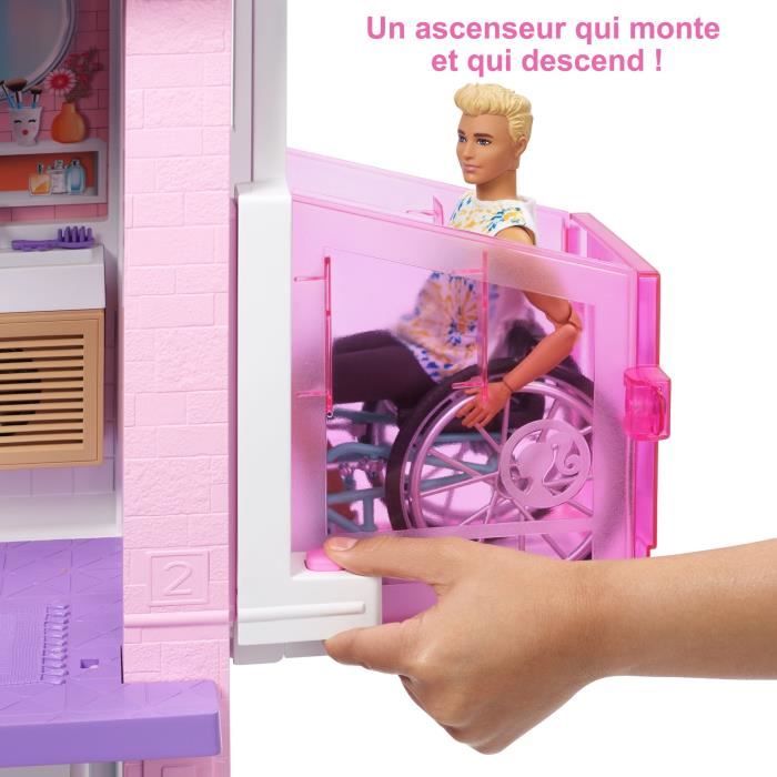 Barbie Coffret Maison De Poupée Meublée Avec Espace De Jeu À 360 De