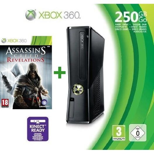 Console Xbox 360 250 Go - Microsoft - Noir - Assassins Creed - Wi-Fi - HDMI - Kinect intégré
