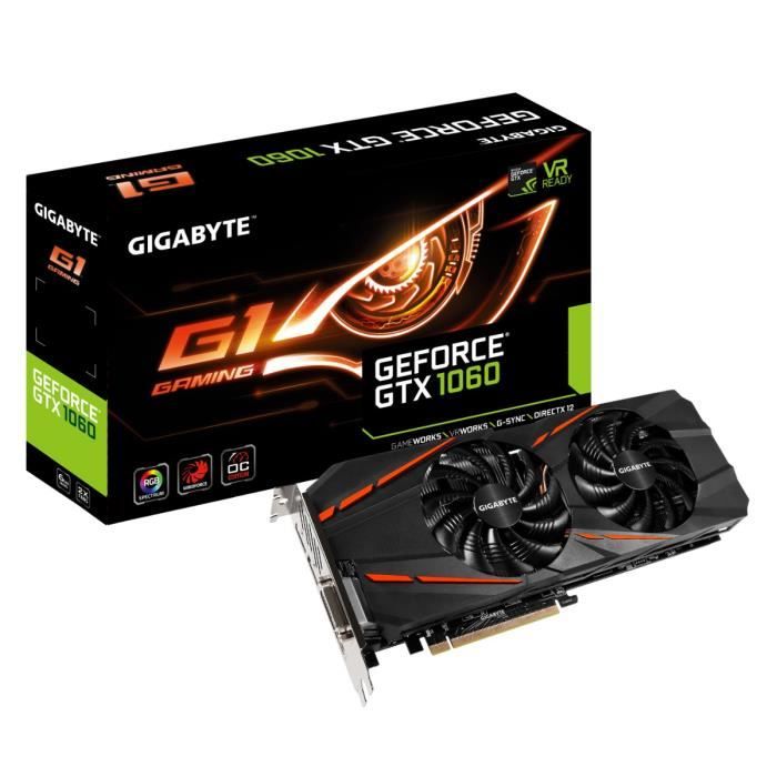 Gigabyte Carte graphique GeForce® GTX 1060 G1 Gaming 6Go GDDR5