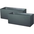 EDA Lot de 2 Jardinières Graphit - 99,5 x 39 x 43 cm - 97,6 L - Gris anthracite-0