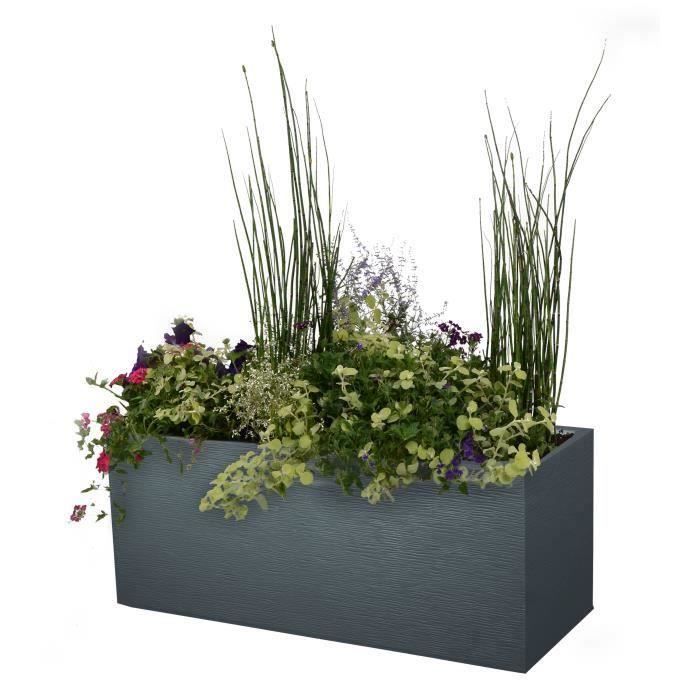 Vaso Alto EDA Plastiques Toscana, Grigio Antracite – Perfetto Per Il Tuo Giardino!