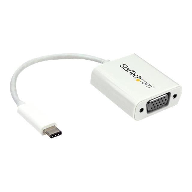 STARTECH.COM Adaptateur vidéo USB-C vers VGA - M / F - 1920x1200 / 1080p - Blanc