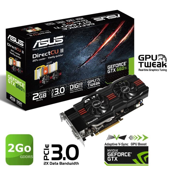 Acheter Asus GTX660Ti 2Go GDDR5 DirectCU 2 Reconditionné - 65,00 € Asus GTX660Ti 2Go GDDR5 DirectCU 2 Reconditionné - Asus reconditionné disponible sur Cdiscount Seconde Vie
