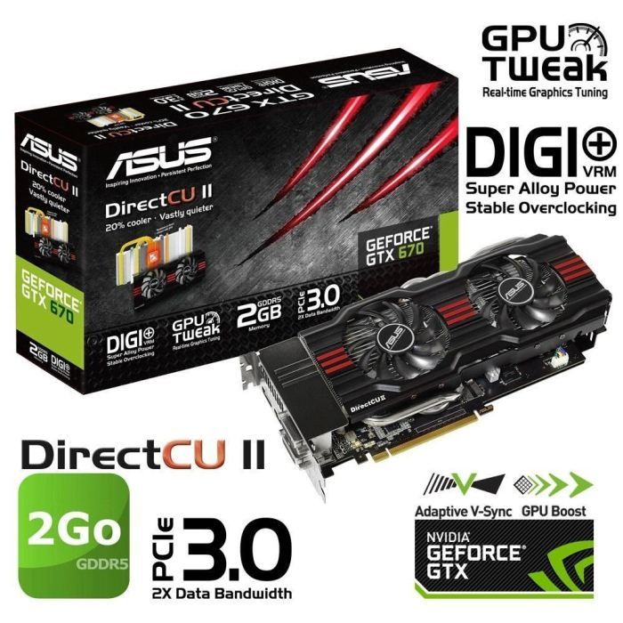 Acheter Asus GTX670 2Go GDDR5 DirectCU 2 Reconditionné - 65,00 € Asus GTX670 2Go GDDR5 DirectCU 2 Reconditionné - Asus reconditionné disponible sur Cdiscount Seconde Vie