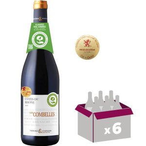 VIN ROUGE Les Combelles 2021 Côtes du Rhône - Vin rouge de la Vallée du Rhône x6