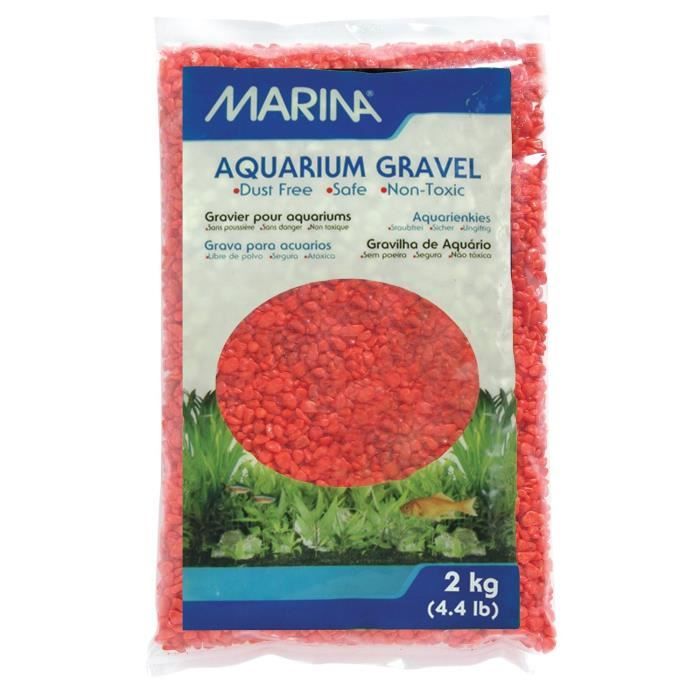 MARINA Gravier Deco orange - 2 kg - Pour aquarium