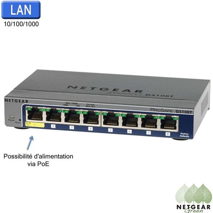 Switch réseau Netgear Netgear Ms324txup Switch Ethernet Manageable 24 Ports  2.5gbps Poe++ 720w Et 4x Sfp+ Rackable