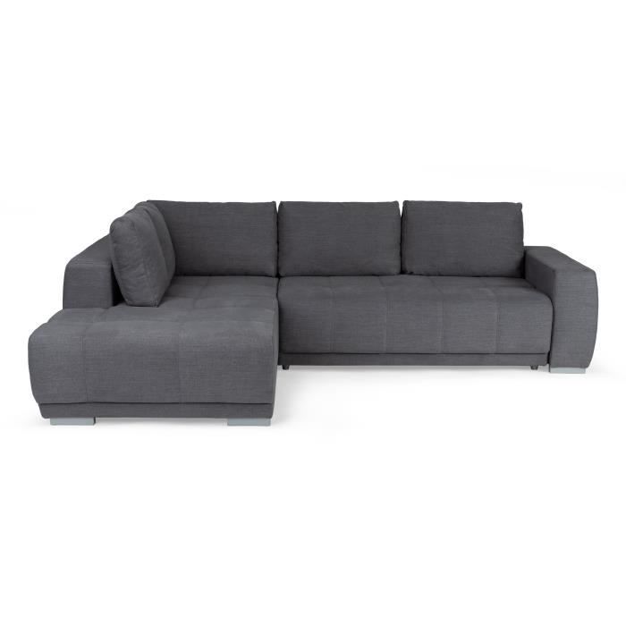 canape d angle convertible gauche tissu gris l 280 x p 204 x h 66 cm bolero cdiscount maison