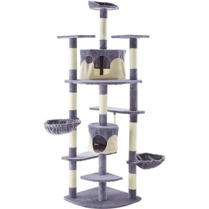 Arbre à Chat Timeo 140x68x204cm Beige Et Gris