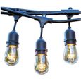 Guirlande lumineuse à ampoules MAFY LIGHT - douille E27 - style vintage - 6m - 10 ampoules - noir-0